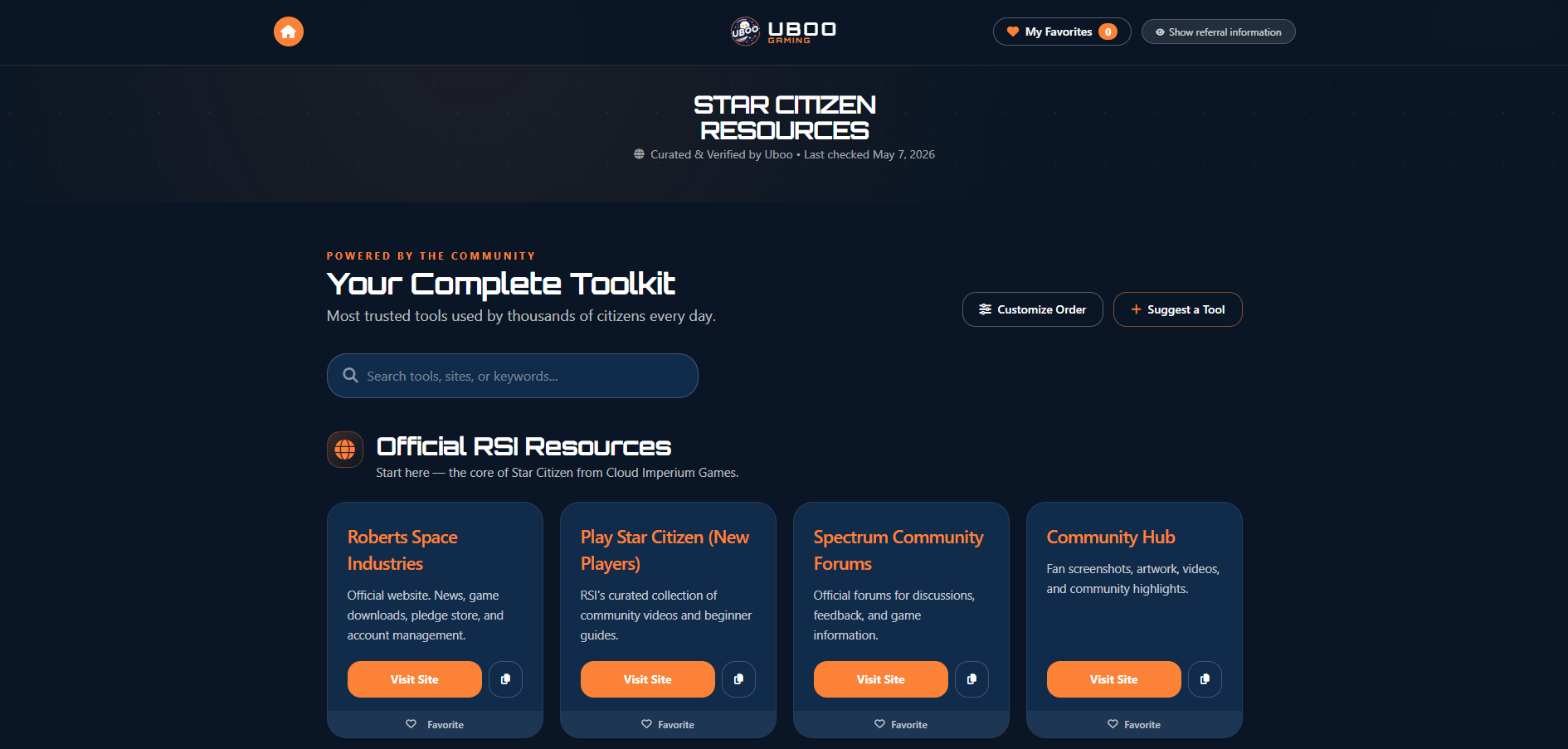 Star Citizen Resources • Essential Tools for Star Citizen Players